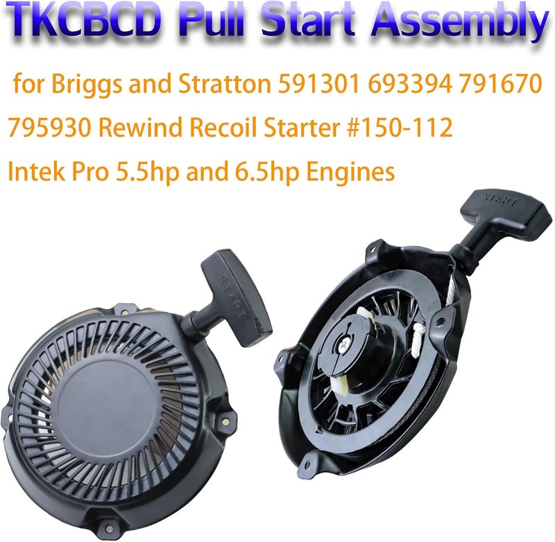 TKCBCD Store Pull Start Assembly Compatible with Briggs and Stratton 591301 693394 791670 795930 Recoil Starter Pull Start Assembly Compatible with Intek Pro 5.5hp and 6.5hp Engines - Image 5